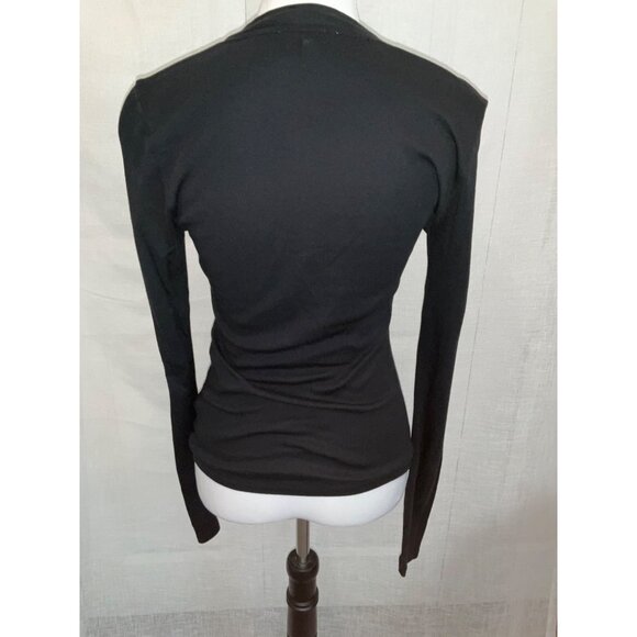 Splendid Black Button-Up Cardigan Tee Top Modal Women's - Picture 3 of 5